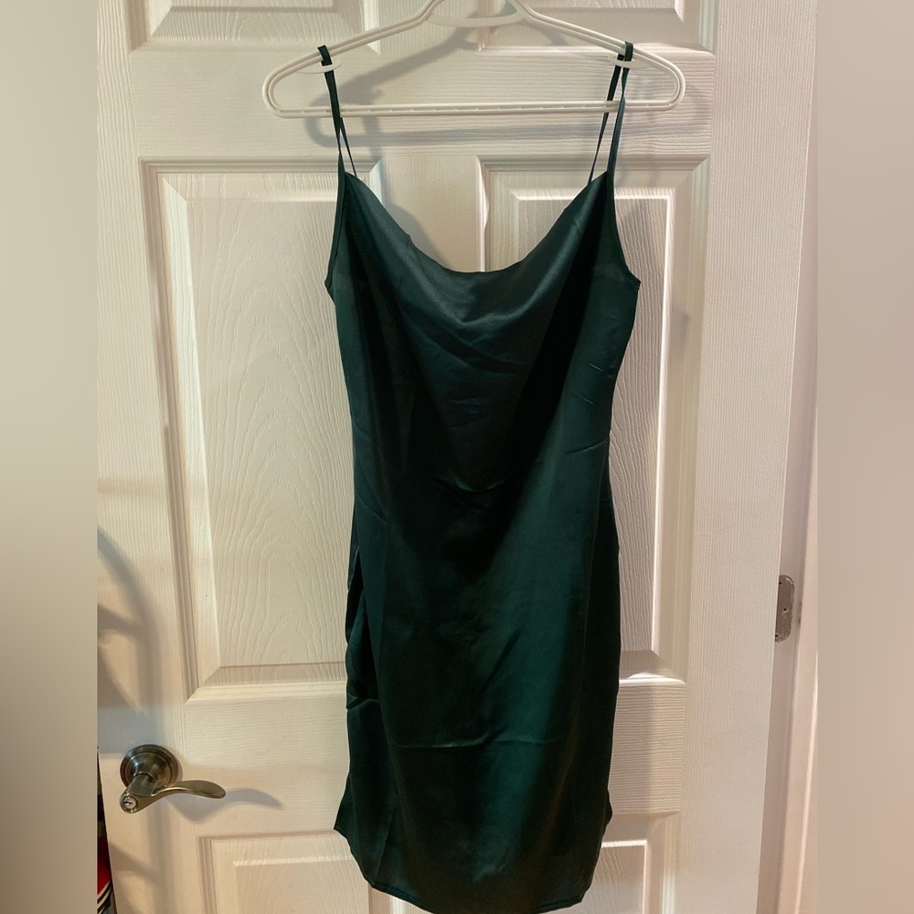 Dark Green Satin Dress
